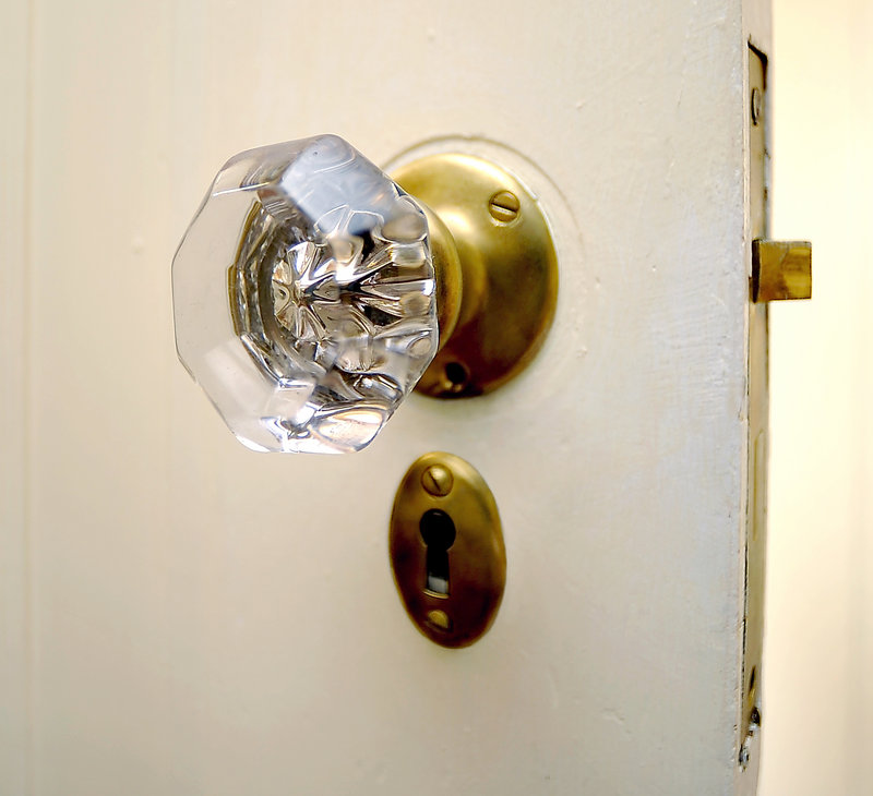 A restored glass doorknob.
