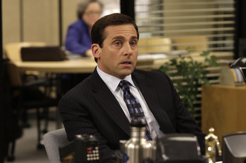 This undated image released by NBC shows Steve Carell as Michael Scott in a scene from "The Office." Producer Greg Daniels says the NBC comedy will conclude business at Dunder Mifflin after the upcoming ninth season. He said Tuesday, Aug. 21, 2012, that the final year will be exciting and memorable and will take creative chances. (AP Photo/NBC, Byron Cohen)