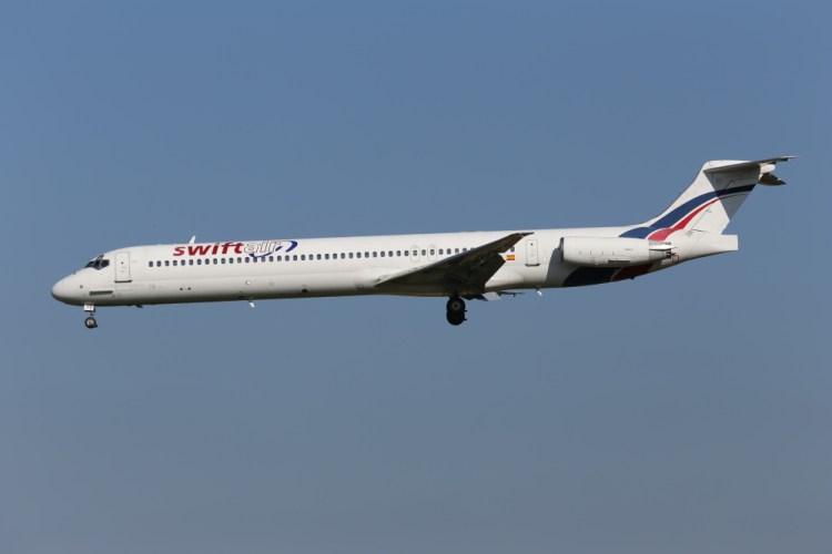 An MD-83 aircraft in the Swiftair fleet, similar to the one that has disappeared over Mali, lands at Zaventem Airport in Brussels on May 16. Air Algerie Flight 5017 was being operated by a Spanish crew of six and had 110 passengers, half of whom were French.