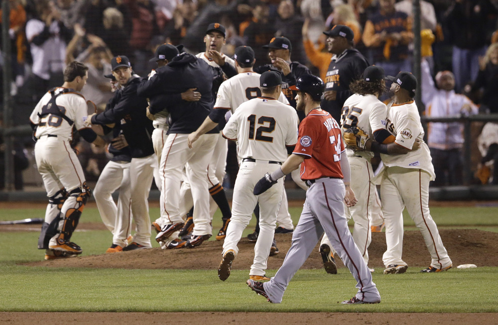 Giants beat Nationals, 3-2, to return to NL Championship Series