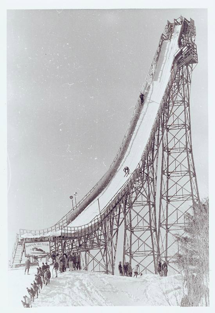 This undated photo provided by the Berlin & Coos County Historical Society shows the Nansen Ski Jump in better days.