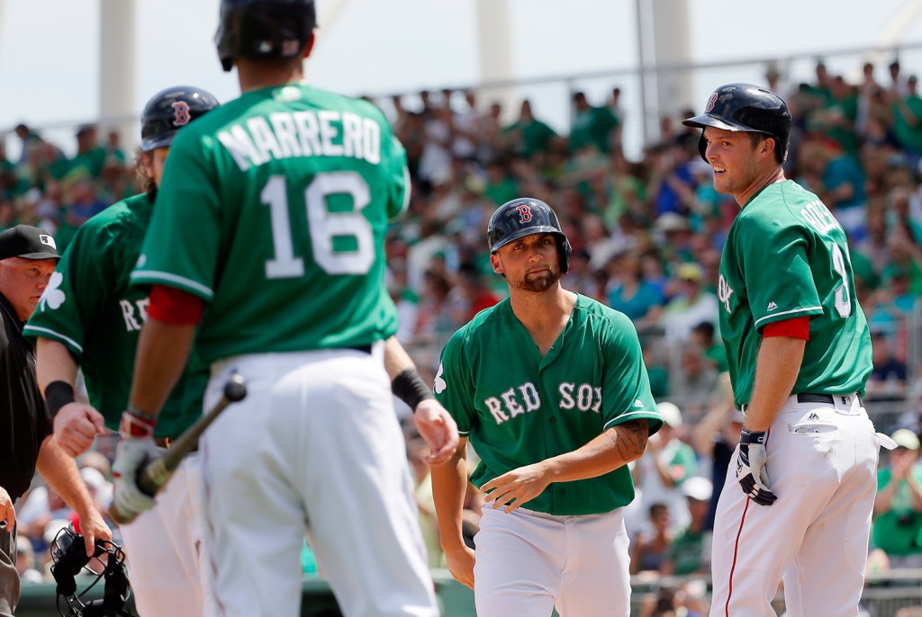 The Red Sox celebrated St. Patrick's Day with green uniforms