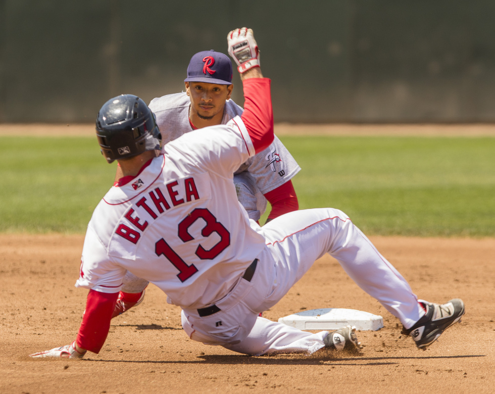 Reading's Harold Martinez hits a single.Reading Fightin Phils