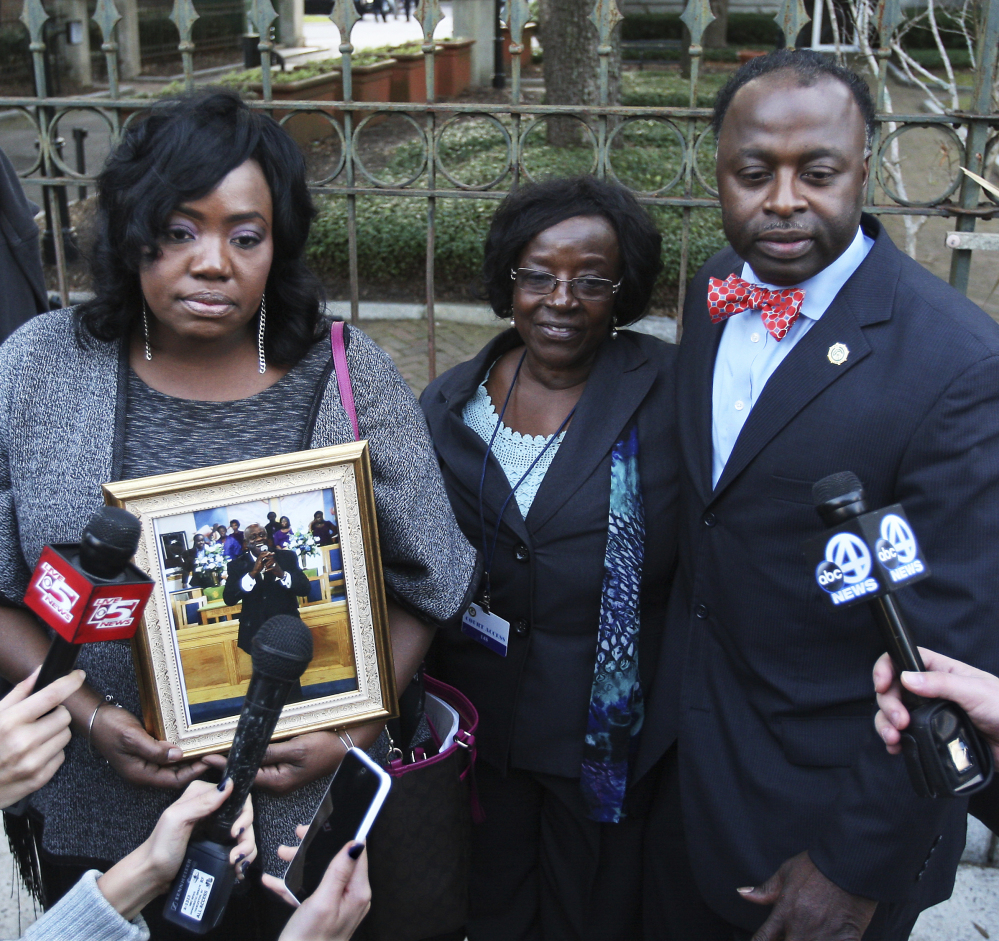 Relatives of the late Daniel Simmons Sr. talk to the media Wednesday after Dylann Roof's sentencing.