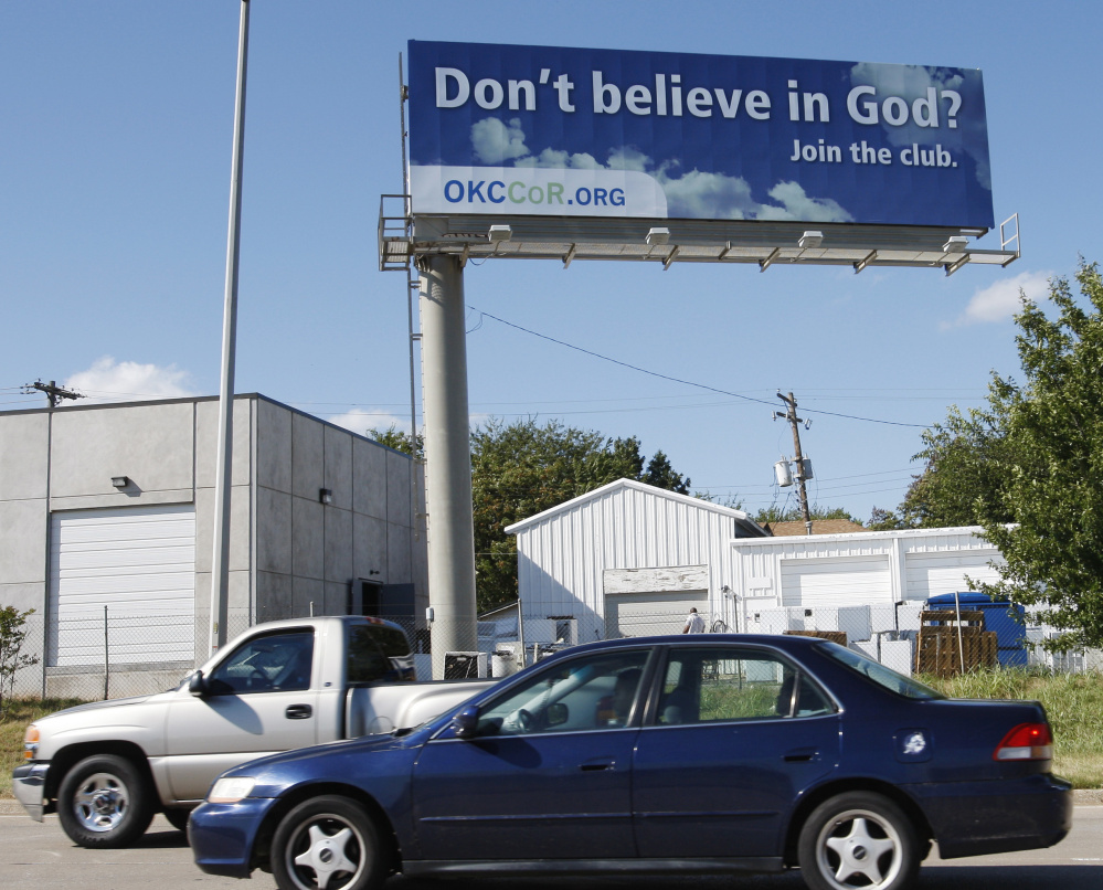 The number of Americans who do not ascribe to any particular religion has increased from 5 percent in 1972 to 25 percent today. A secular humanist group used a billboard to reach out for potential members in Oklahoma in 2010 as the religious landscape evolves.