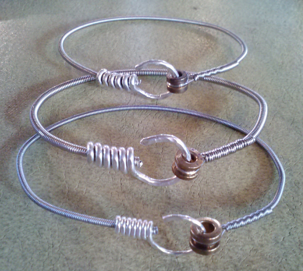 Simply Silver Guitar String Bracelet with Guitar Charm - Wear Your Music