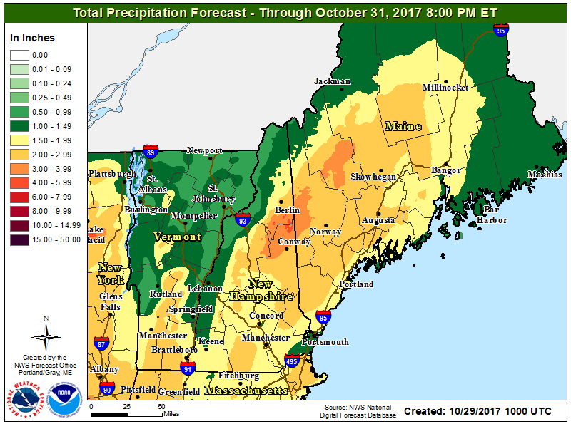 Powerful rain and windstorm roars into Maine