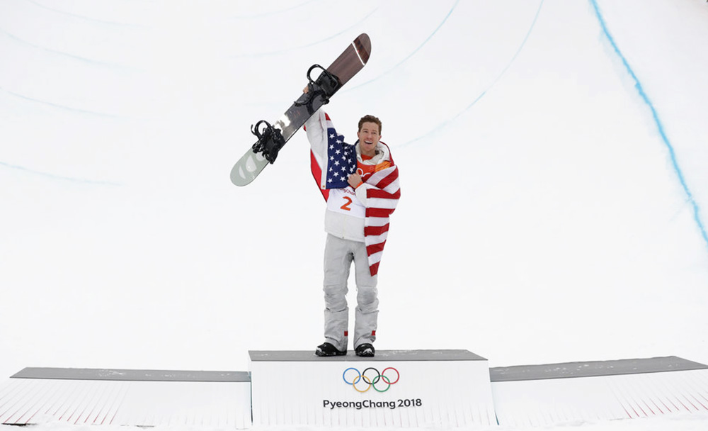 Shaun White (USA), wins the gold medal in the Men's Snowboard