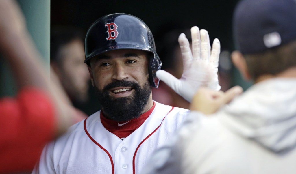 Jackie Bradley Jr. makes a jumping catch against the Guardians