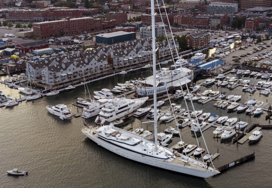 yachts docked in portland maine