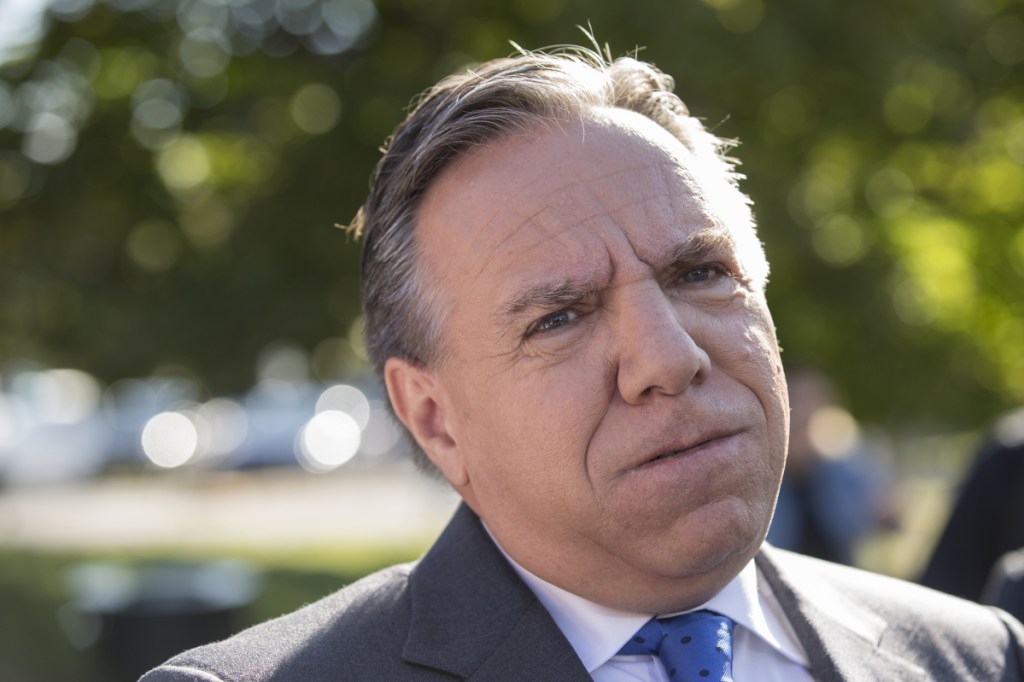 Quebec Premier Francois Legault after casting a ballot in L'Assomption, Quebec, Canada, on Oct. 1, 2018. MUST CREDIT: Bloomberg photo by Christinne Muschi.