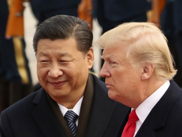 Chinese President Xi Jinping and President Trump meeting last fall in Beijing. 