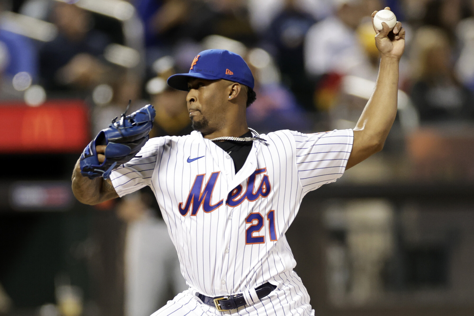 New York Mets relief pitcher Joely Rodriguez (30) pitches in the